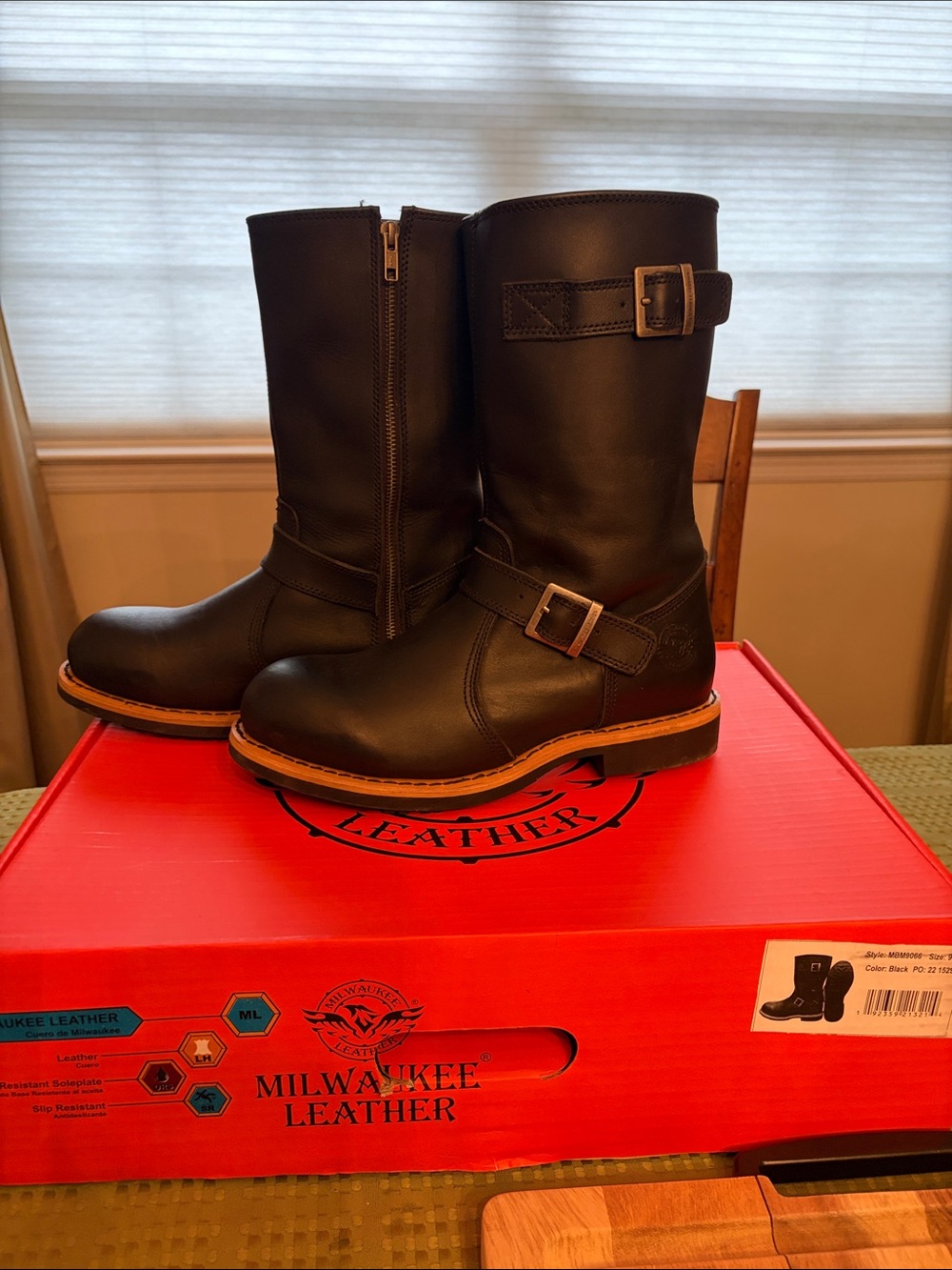 Milwaukee Leather MBM9066 Men’s antique Black classic Engineer Motorcycle Boots